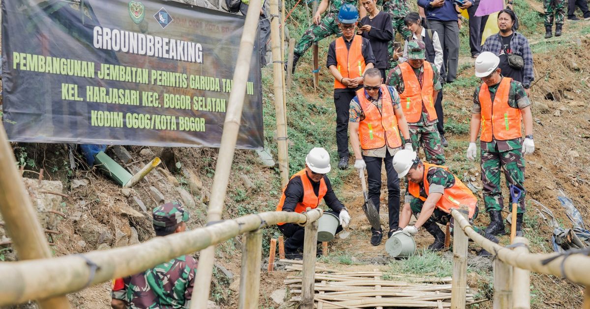 TNI–Pemkot Bogor Bangun Jembatan Perintis Garuda, Akses Warga Harjasari Kini Lebih Nyaman