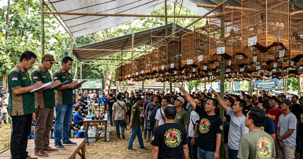 Lomba burung kicau. Foto : Gemini AI