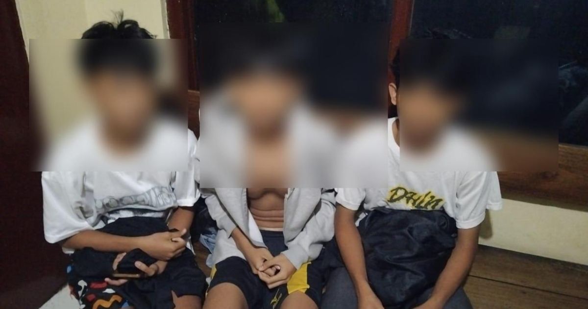 Polsek Parung mengamankan tiga pelajar yang terlibat tawuran. Foto : Polsek