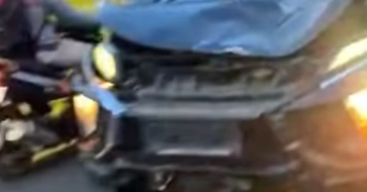 Mitsubishi Xpander rusak setelah kecelakaan di Jalur Puncak, Kabupaten Bogor. Foto : tangkapan layar