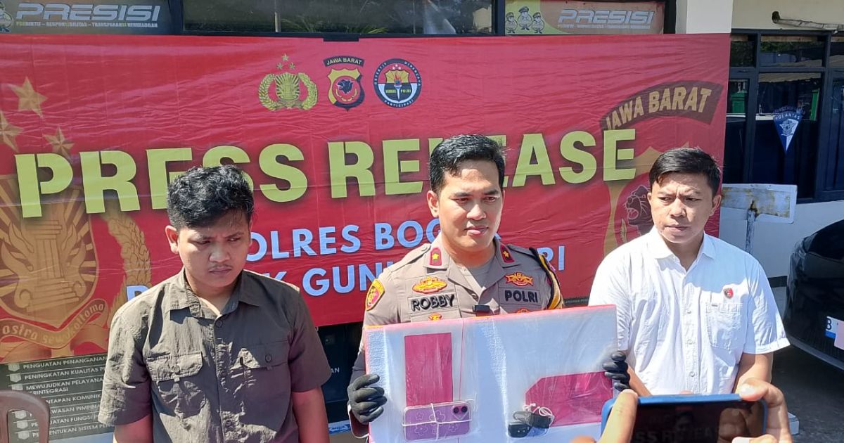 Polsek Gunung Putri saat rilis koboi jalanan di Cibubur. Foto : Polsek