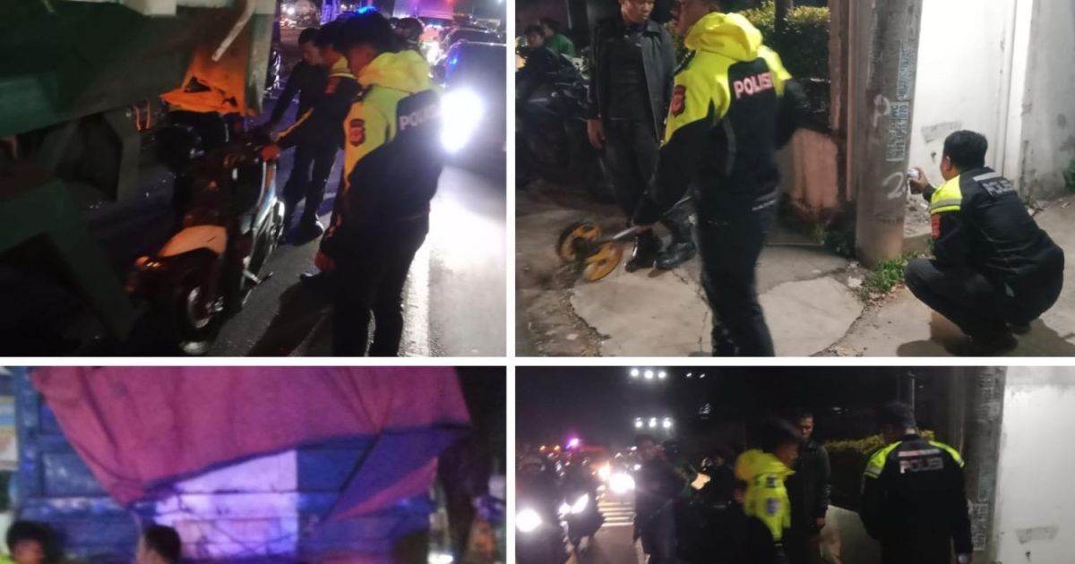 Kurang Waspada, Pemotor Honda Vario Hantam Belakang Dump Truk Mogok di Gunung Putri
