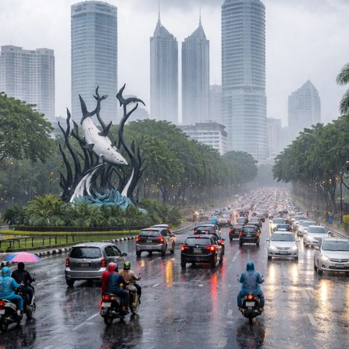 Suhu Udara Surabaya Mereda Berkat Gerimis Ringan, Warga Diimbau Waspada Kelembapan Tinggi