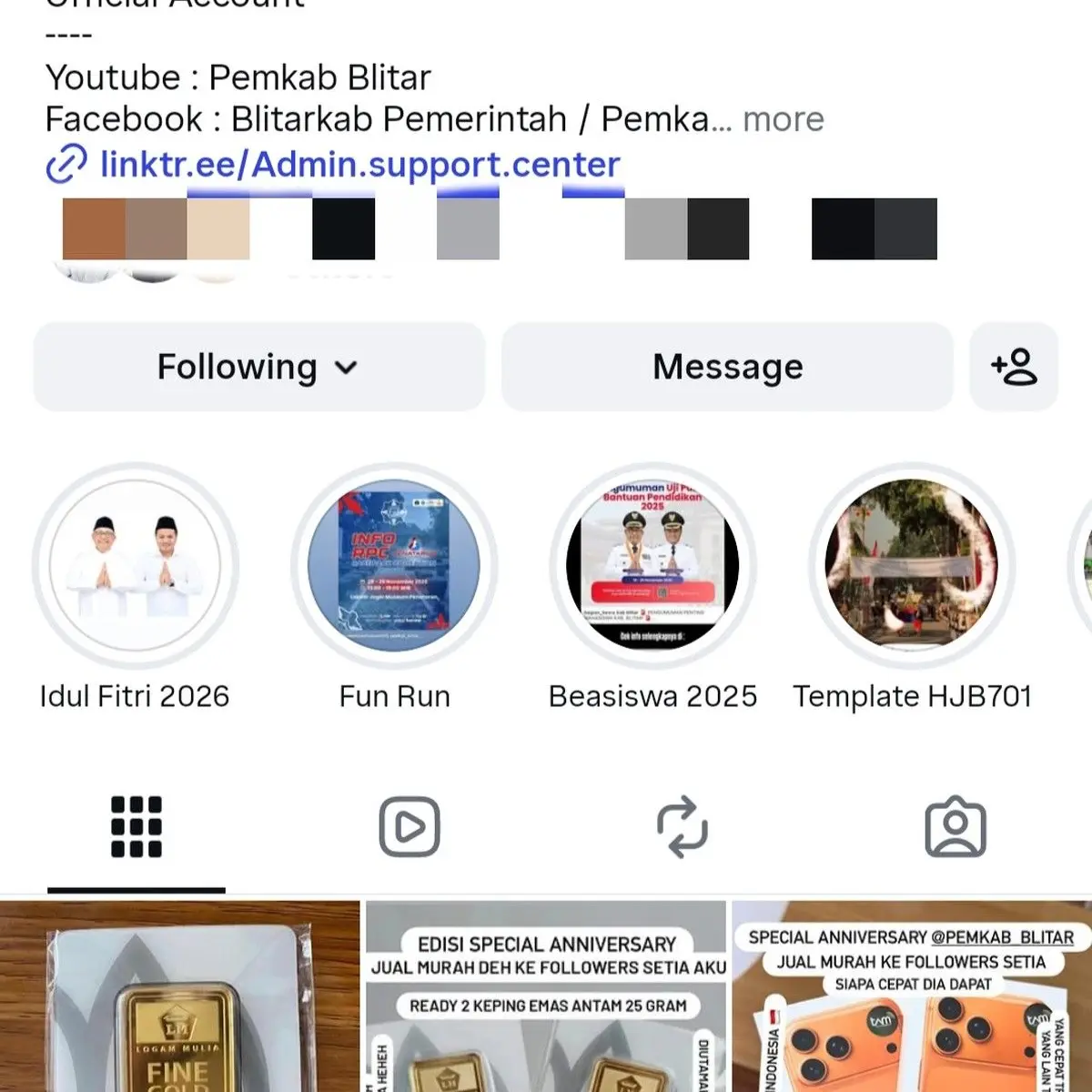 Kanal Resmi Pemkab Blitar Diretas, Promosi iPhone dan Emas Menggantikan Informasi Publik