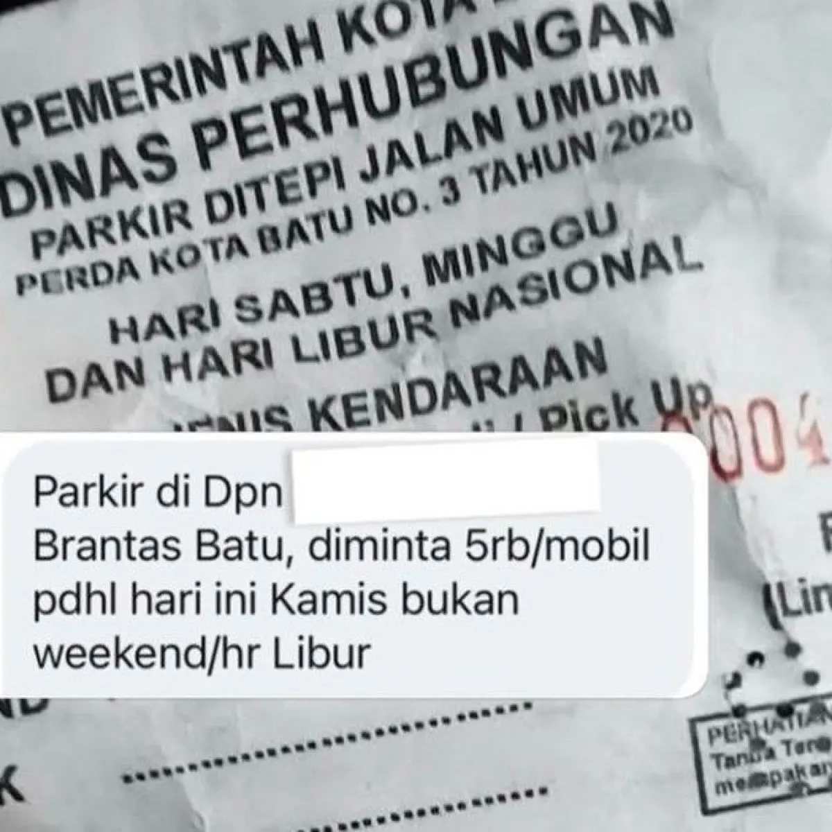 Dishub Kota Batu Segera Usut Dugaan Pungutan Parkir di Luar Ketentuan Tarif Resmi