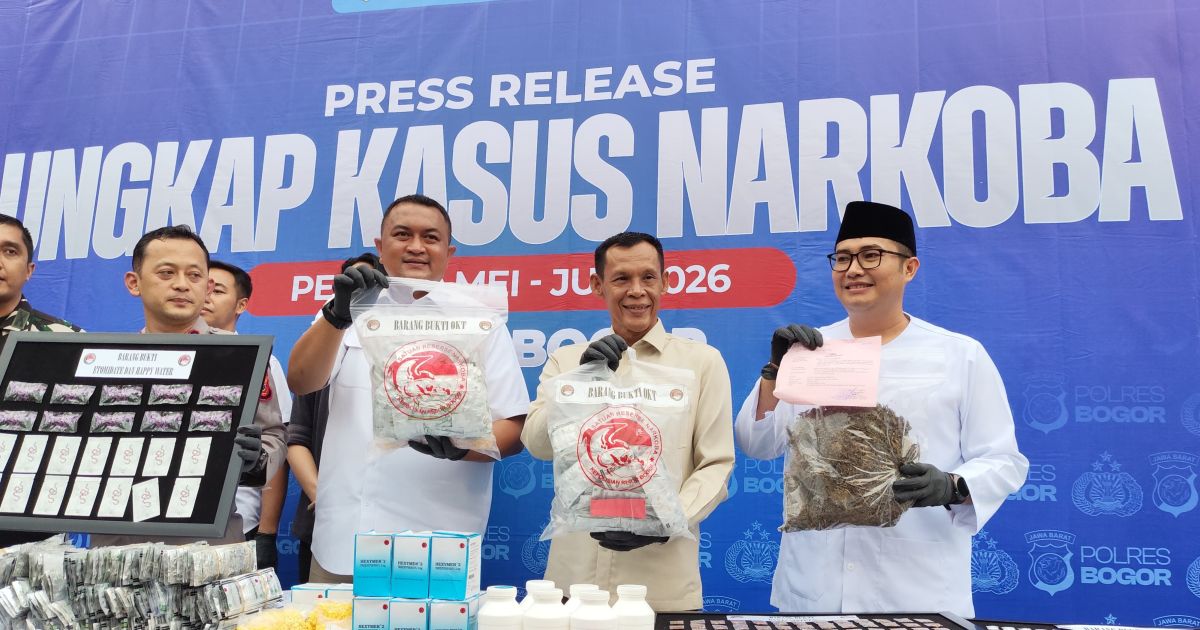 Polres Bogor Sita 65 Cartridge Etomidat Siap Edar, Bongkar Peredaran Narkoba Varian Baru