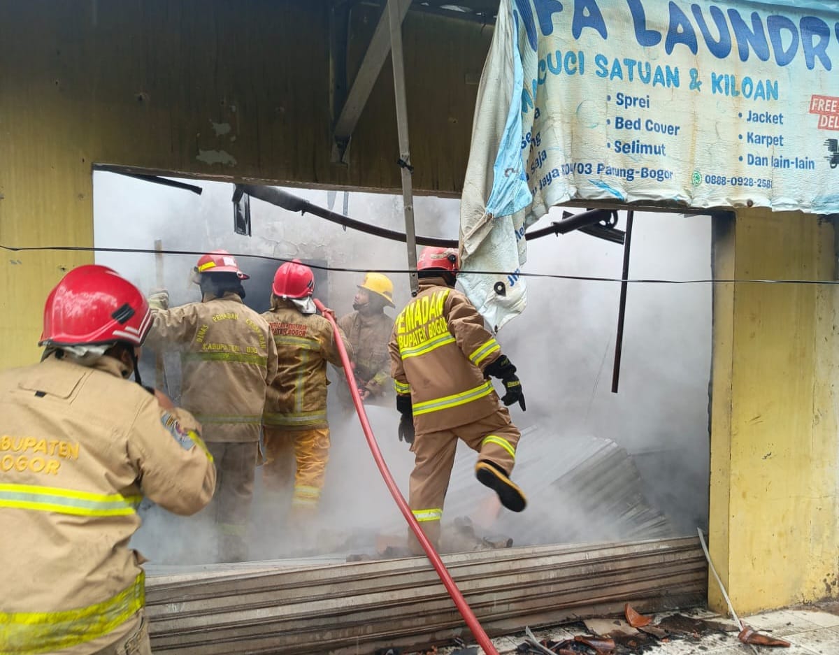 Kebakaran Laundry di Desa Waru Jaya Parung Diduga Dipicu Kebocoran Gas