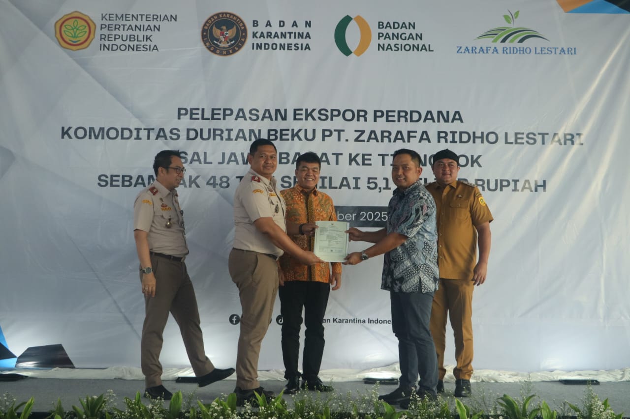 Indonesia Lepas Ekspor Perdana 48 Ton Durian Beku ke Tiongkok 