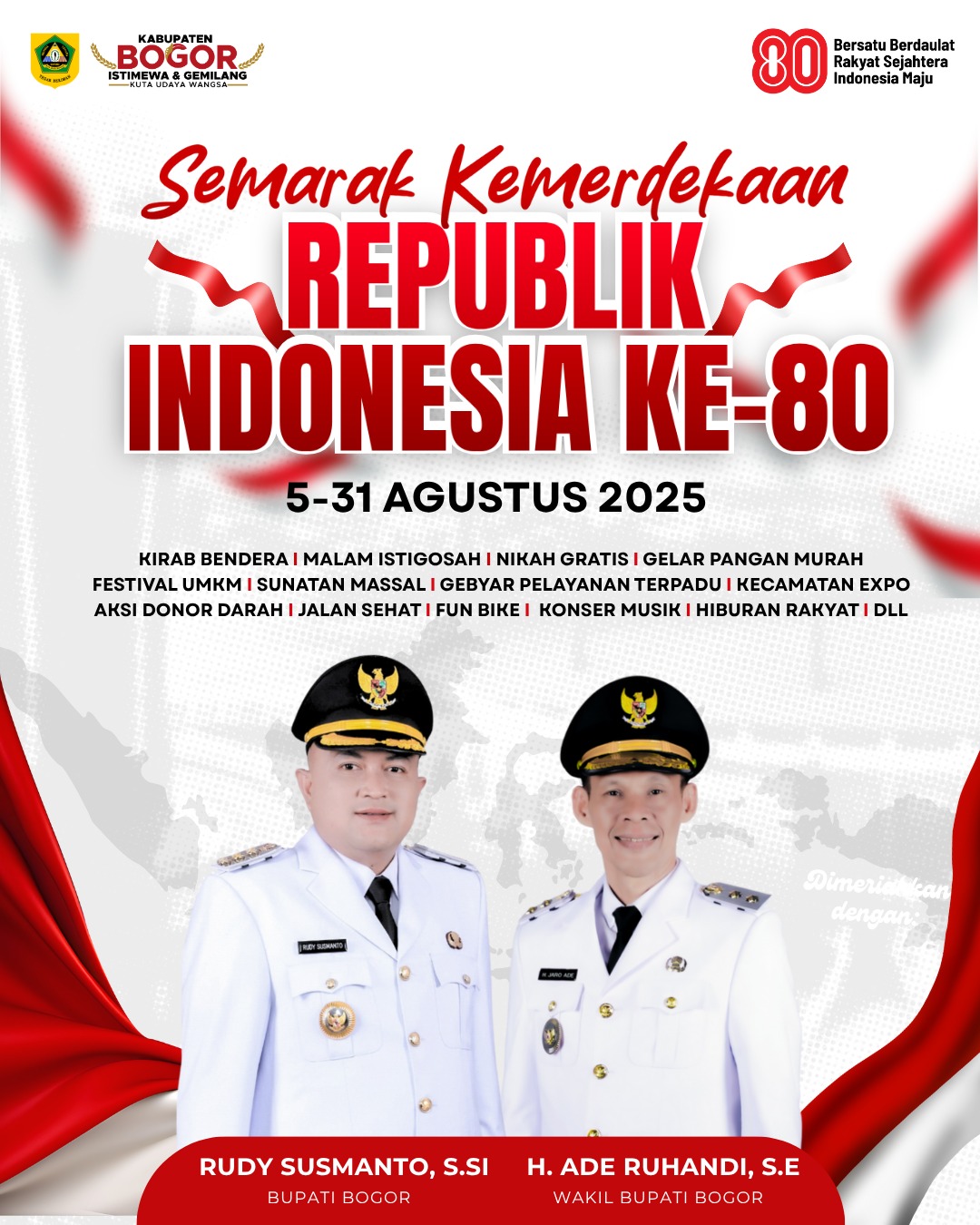 Semarak HUT ke‑80 RI di Kabupaten Bogor, Puluhan Kegiatan Meriah Selama Agustus