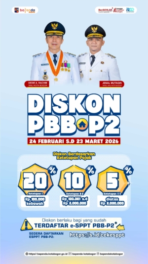 Pemkot Bogor Berikan Diskon PBB-P2 Hingga 20% Periode 24 Februari-23 Maret 2026