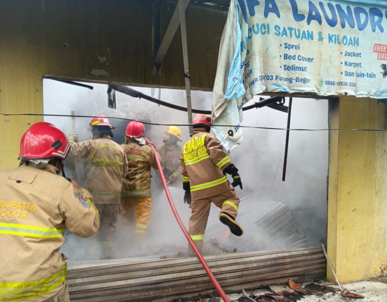 Kebakaran Laundry di Desa Waru Jaya Parung Diduga Dipicu Kebocoran Gas