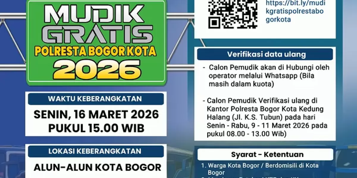 Polresta Bogor Kota Siapkan 300 Kuota Mudik Gratis Tujuan Semarang dan Cilacap